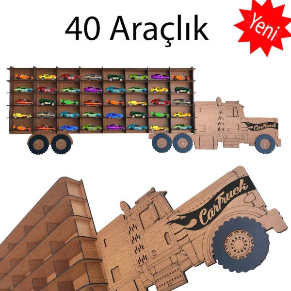 ceviz 40'lı tır hobi araba rafı